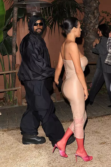 *PREMIUM-EXCLUSIVE* Bianca Censori wears a  see-through dress while on dinner date with Kanye