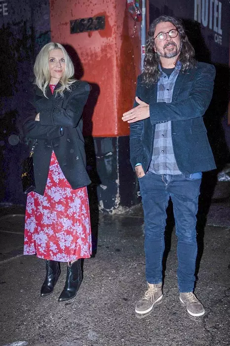 *EXCLUSIVE* David Grohl and Jordyn Blum arrive to Dave Chappelle's private comedy show