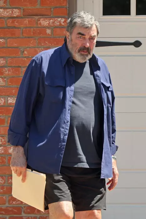 *EXCLUSIVE* Tom Selleck looks nothing like his Magnum, P.I. days as actor is seen with full white beard and salt and pepper hair. - ** WEB MUST CALL FOR PRICING **