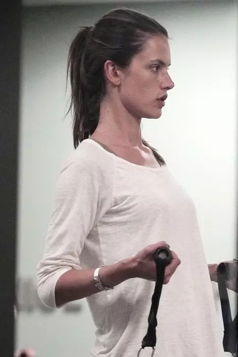 Victoria's Secret supermodel Alessandra Ambrosio maintains her svelte shape by going to a Pilates class in Venice