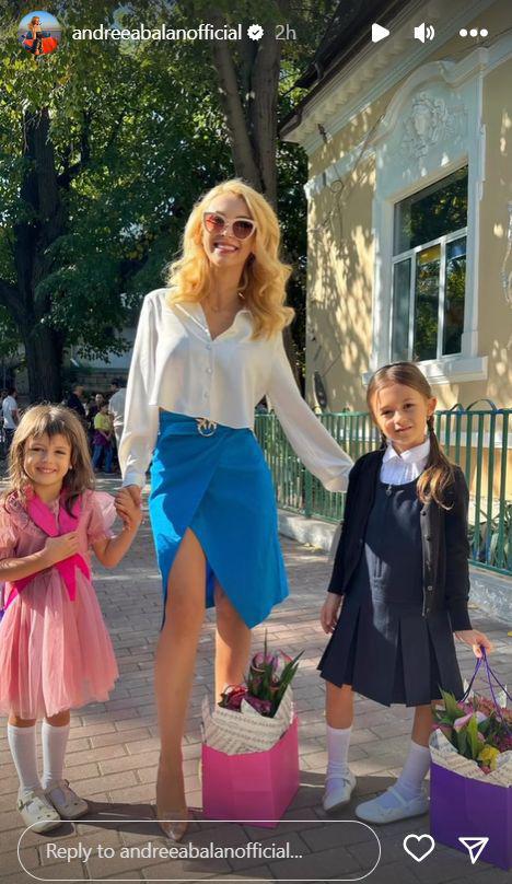 Andreea Bălan și George Burcea, alături de fiica lor cea mare în prima ei zi de școală. Cum s-au pozat alături de Ella și Clara