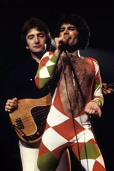 Queen's John Deacon and Freddie Mercury performing1978© 1978 Richard E. Aaron