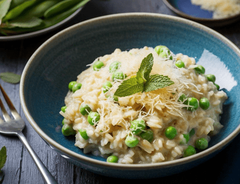 Reţeta de risotto cu mazăre. Cremos, fresh și plin de savoare - descoperă risotto-ul italian cu mazăre!