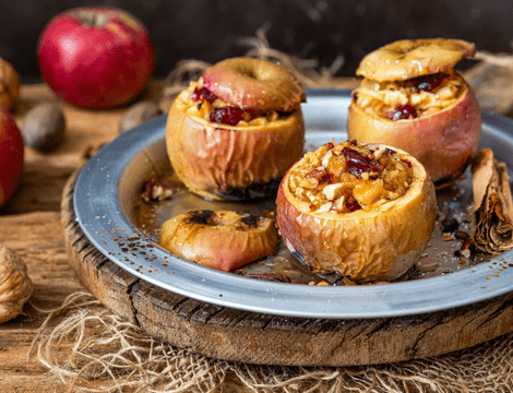 Mere coapte la cuptor cu nuci și miere - un desert tradițional reinterpretat. Rețeta ușoară