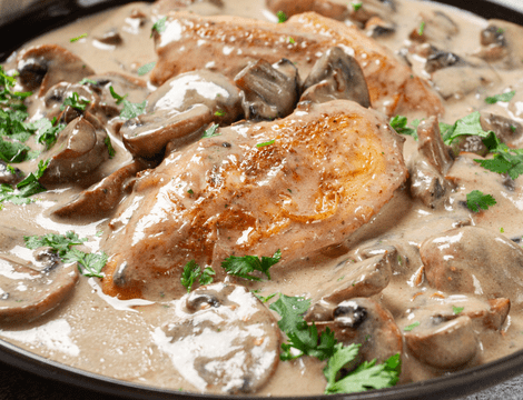 Pui cu smântână și ciuperci - rețetă simplă, rapidă și delicioasă. Cremos, savuros și gata să te cucerească