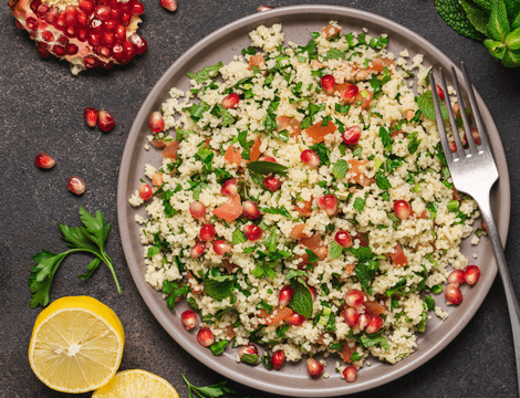 Couscous cu rodie și mentă - preparat ușor, elegant și plin de nutrienți. Rețeta fresh, ușoară și plină de culoare