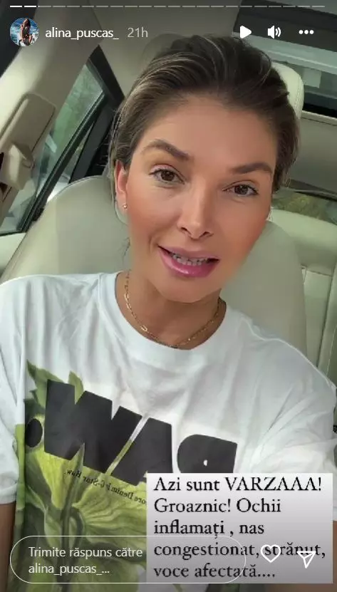 Cu ce problemă de sănătate se confruntă Alina Pușcaș. „E groaznic! Sunt toată umflată”