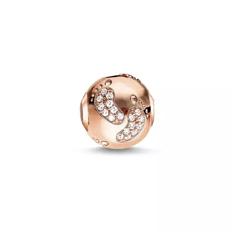 talisman argint placat cu aur roz cu cubic zirconia