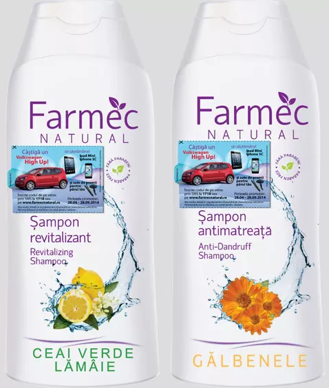 Castiga o masina cu noile sampoane Farmec Natural
