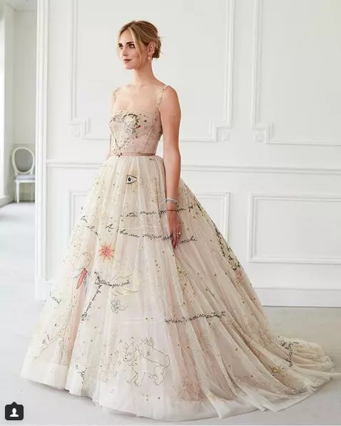 Cea de a doua creație Dior purtată de Chiara.