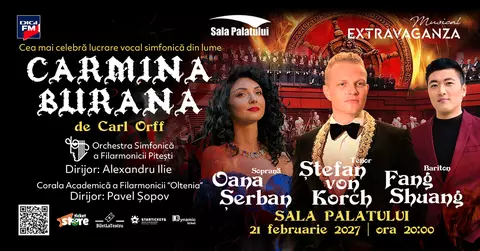 CARMINA BURANA – punere grandioasă în scenă pe 21 februarie 2027 la Sala Palatului, cu tenorul Ştefan von Korch în linia solistică