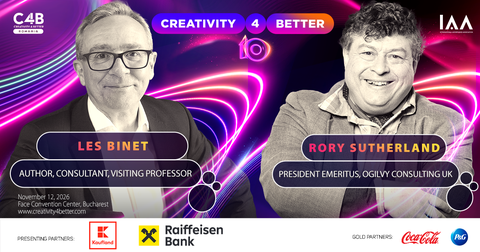 Rory Sutherland și Les Binet se alătură lui Mark Ritson în lineup-ul de Star Speakers al ediției aniversare Creativity4Better