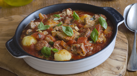 Reteta Tocăniță de porc cu ceapă și sos de roșii. Rețeta simplă, clasică, irezistibilă