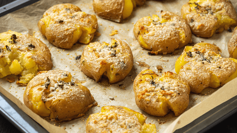 Reteta Cartofi zdrobiţi la cuptor - rețeta pentru garnitura perfectă, gata în câțiva pași simpli