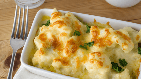 Reteta Conopidă gratinată la cuptor cu brânză și smântână. Cea mai simplă rețetă