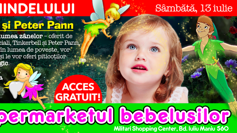Tinkerbell şi Peter Pan vin cu un show special pentru cei mici, la Bebe Tei Militari
