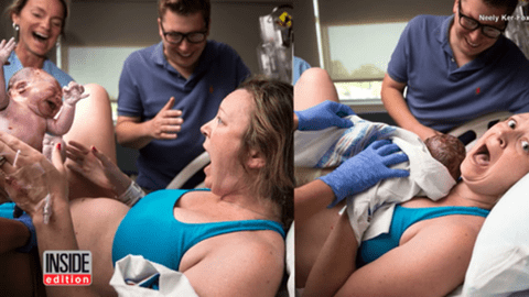 Nu era la prima ei nastere, insa a avut un soc cand si-a vazut copilul pentru prima data