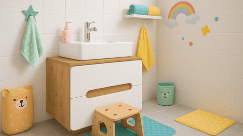 Măști de lavoar pentru familii cu copii: Design practic și sigur