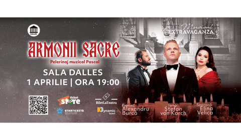 Tenorul ŞTEFAN von KORCH şi soprana ELINA VELICA evocă miracolul  Învierii cu „ARMONII SACRE” pe 1 aprilie la Sala Dalles