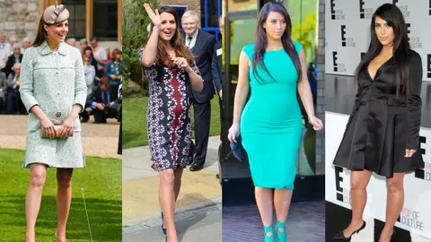 Ducesa Kate şi Kim Kardashian, însărcinate și sexy. Care e mai stilată?