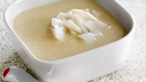 Supă de fasole albă cu merluciu (de la 18 luni)