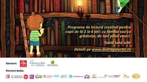 Călătorie pe raftul cu cărți. Școală de vară la Librăria Cărturești pentru familii cu copii de 2-6 ani