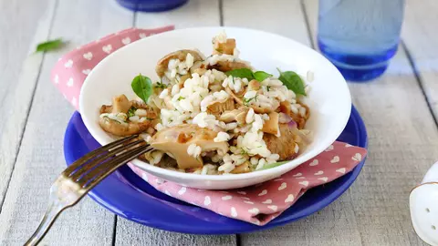 Risotto cu ciuperci fripte și parmezan