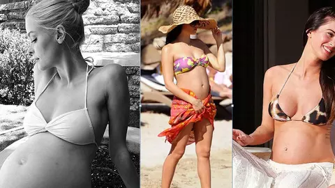 Vedete însărcinate: burtici sexy pe plajă