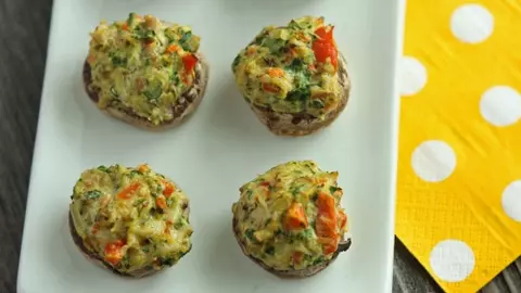 Ciuperci umplute, la cuptor