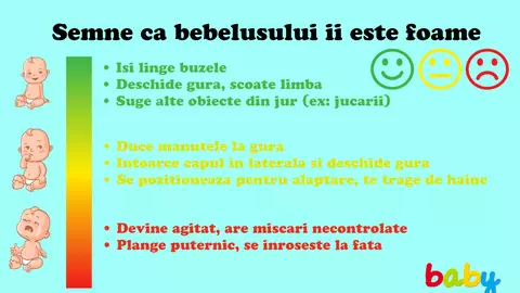 Semne ca bebelusului ii e foame - Cum iti dai seama cand sa alaptezi