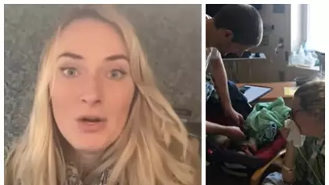 Reacția unei femei care și-a văzut prima oară copilul după ce a născut în timp ce era în comă