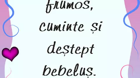 Pentru cel mai frumos, cuminte...