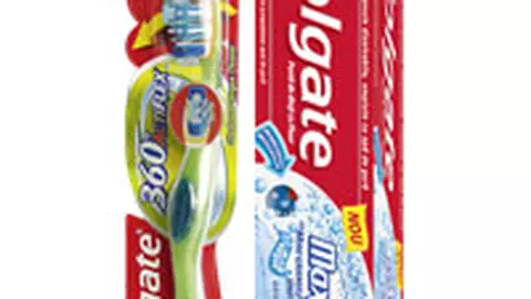 Pasta de dinti Max Fresh Mouthwash Beads si periuta Colgate 360 Actiflex