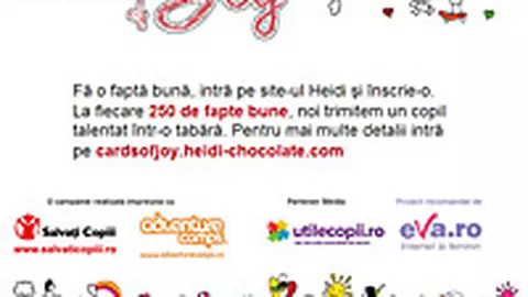 Heidi Chocolat trimite copii talentati in tabere de creatie