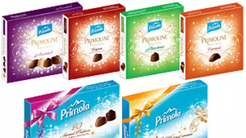 Primola praline, primoline in cutii de sarbatoare