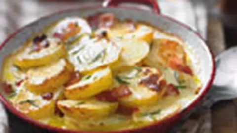 Gratin de cartof cu bacon afumat
