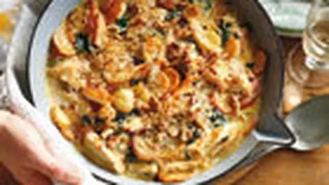 Gratin de pui cu smantana si spanac