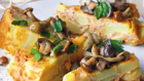 Tortilla cu usturoi si ciuperci