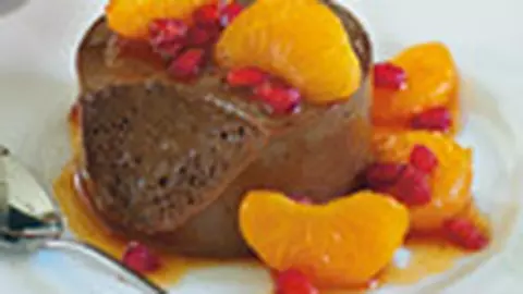 Marchize de ciocolata cu clementine si rodii in sirop