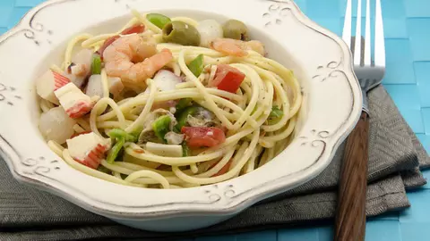 Paste carbonara cu fructe de mare
