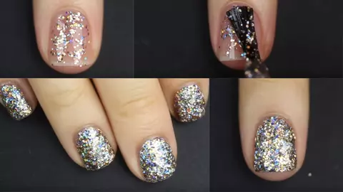Multe femei nu știu să facă asta! Cum să îți aplici în mod corect oja cu glitter pe unghii