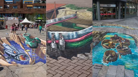 Arta stradală 3D, un spectacol vizual. Imaginile care te hipnotizează!