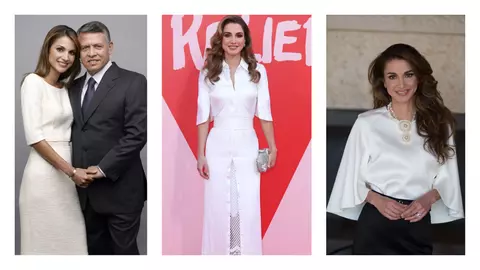 Regina Rania a Iordaniei arată fabulos în alb
