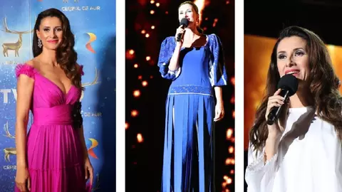 Iuliana Tudor, apariție de senzație pe scena Cerbului de Aur. Vedeta TVR a purtat 3 ținute spectaculoase, semnate de un celebru designer român