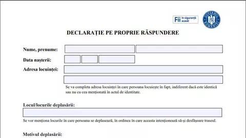 Declaratie pe proprie raspundere dupa 15 mai: cand trebuie sa o avem la noi si cum se completeaza
