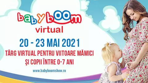 Astăzi se deschide Baby Boom Show Virtual,  cel mai mare târg online pentru copii şi viitoare mămici. Peste 200 de discounturi vă aşteaptă doar între 20 şi 23 mai