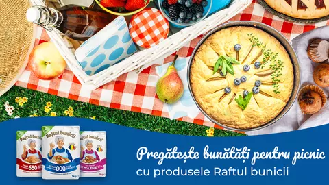 Raftul bunicii pregătește noi surprize! Cu rețeta preferată de bunătăți pentru picnic poți câștiga premii pentru bucătăria ta