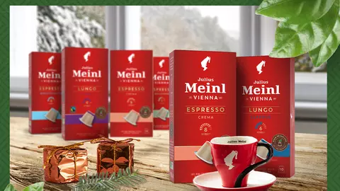 Începe ziua cu o cafea cu gust desăvârșit, în capsulele Julius Meinl 100% biodegradabile și compostabile domestic, compatibile Nespresso®*