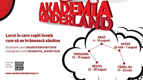 Începe Caravana Akademia Kinderland, ediția 2023:școala mobilă de alimentație sănătoasă pentru copii ajunge în vestul țării