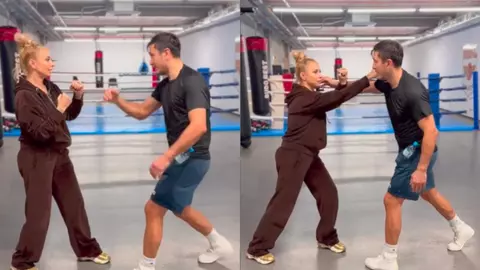 Anamaria Prodan face box cu Ronald Gavril, iubitul ei. Ipostaza în care a apărut impresara, care e mai mare decât sportivul cu 14 ani